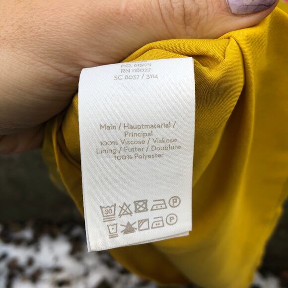 Boden Yellow Floral Midi Dress Short Sleeve V Neck Pockets Plus 14 - Picture 7 of 7